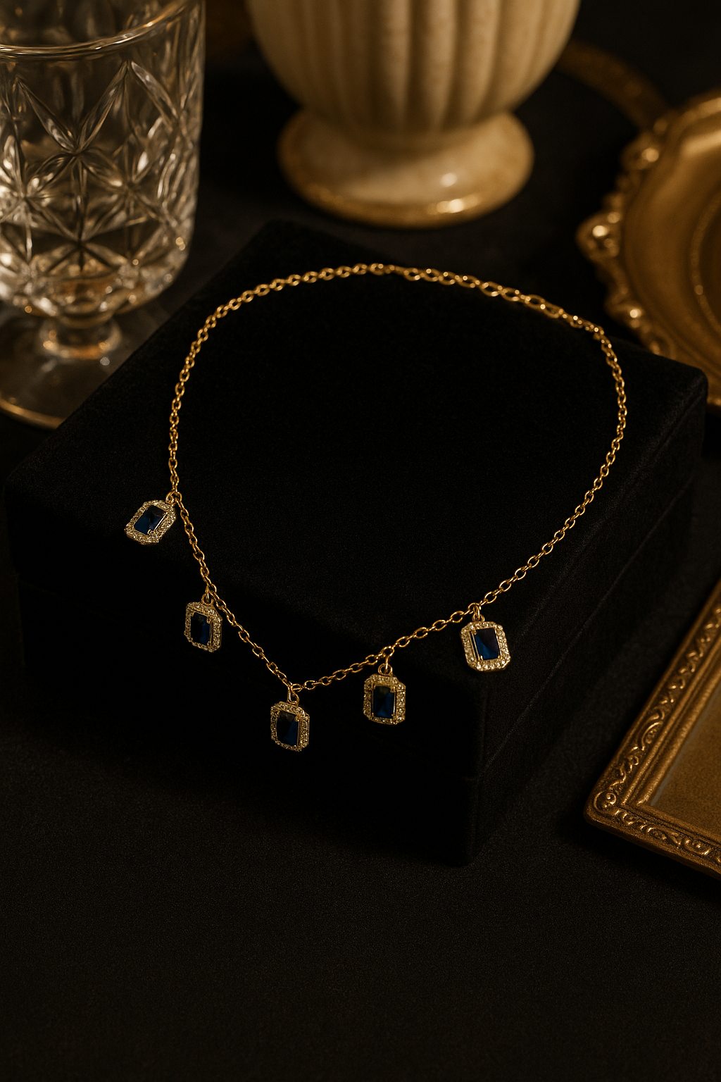 Sapphire Glow Drop Necklace