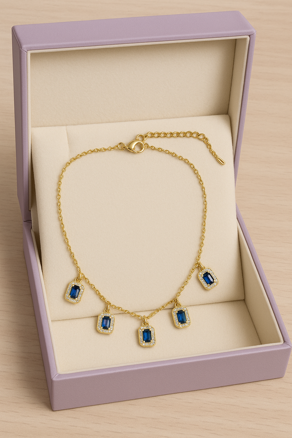 Sapphire Glow Drop Necklace