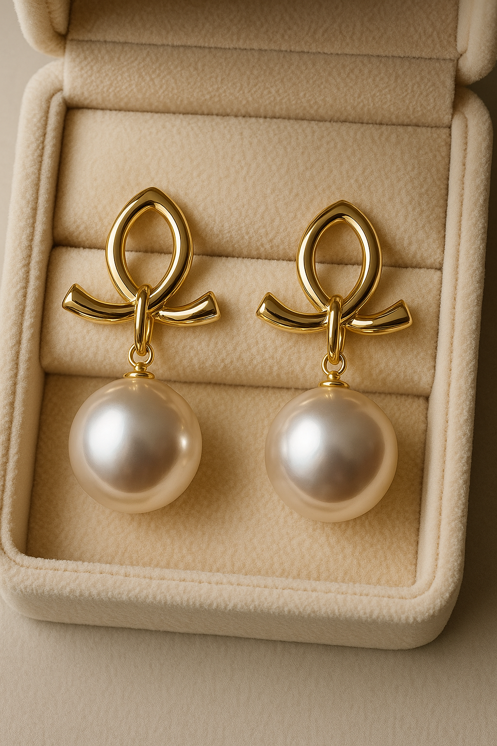 Elegance Bow Pearl Drop Earrings