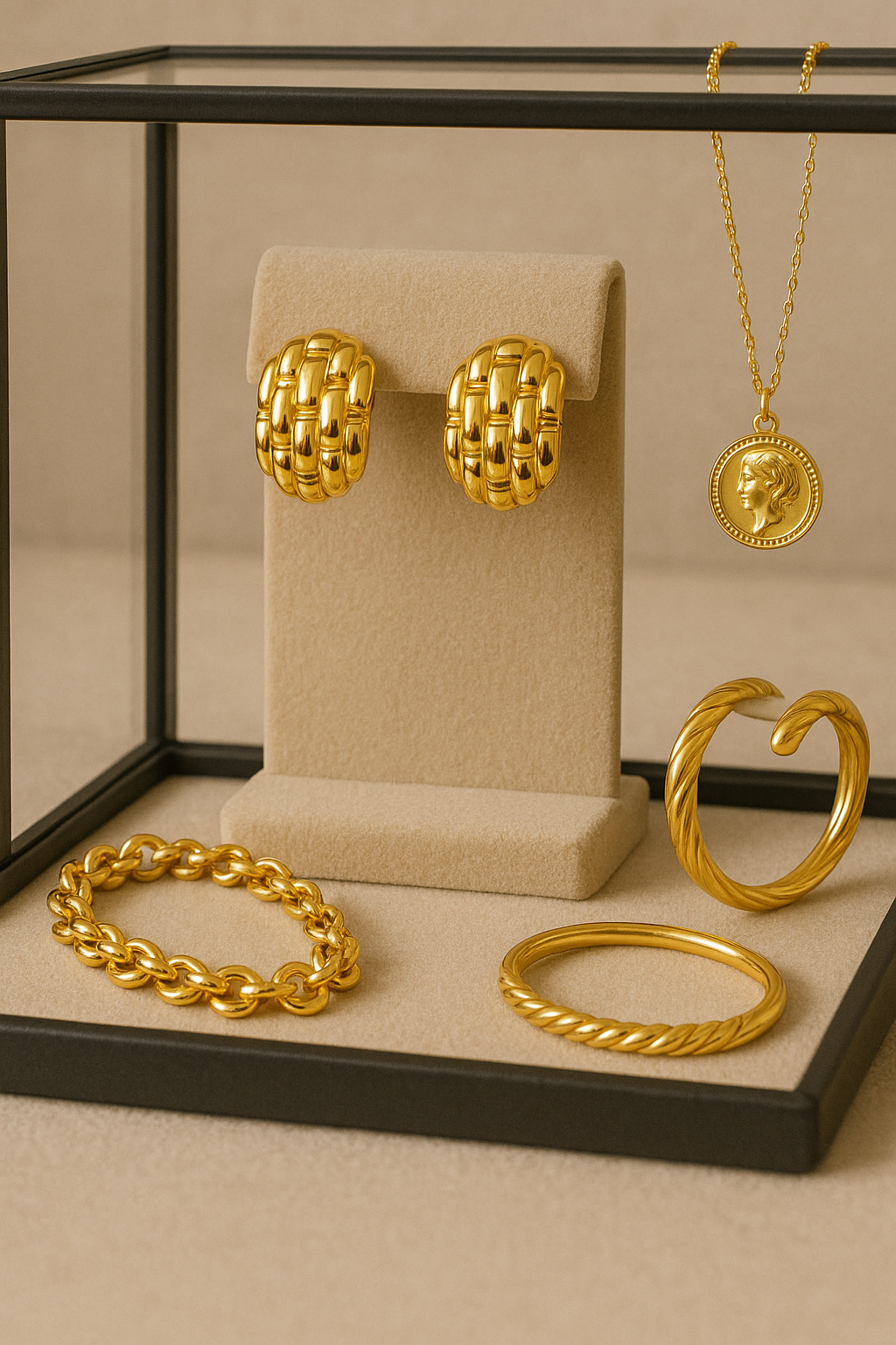 Luxe Textured Gold Earrings