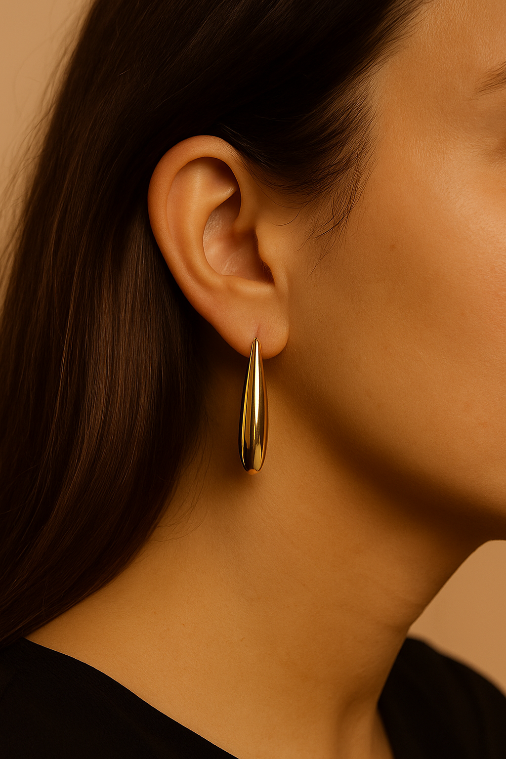 Golden Sleek Hoop