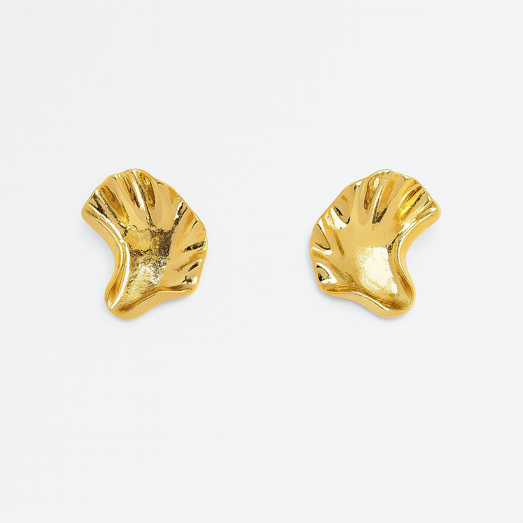 Golden Ripple Studs Earring