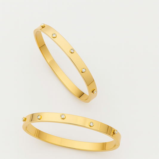 Celestial Bloom Gold Bangles