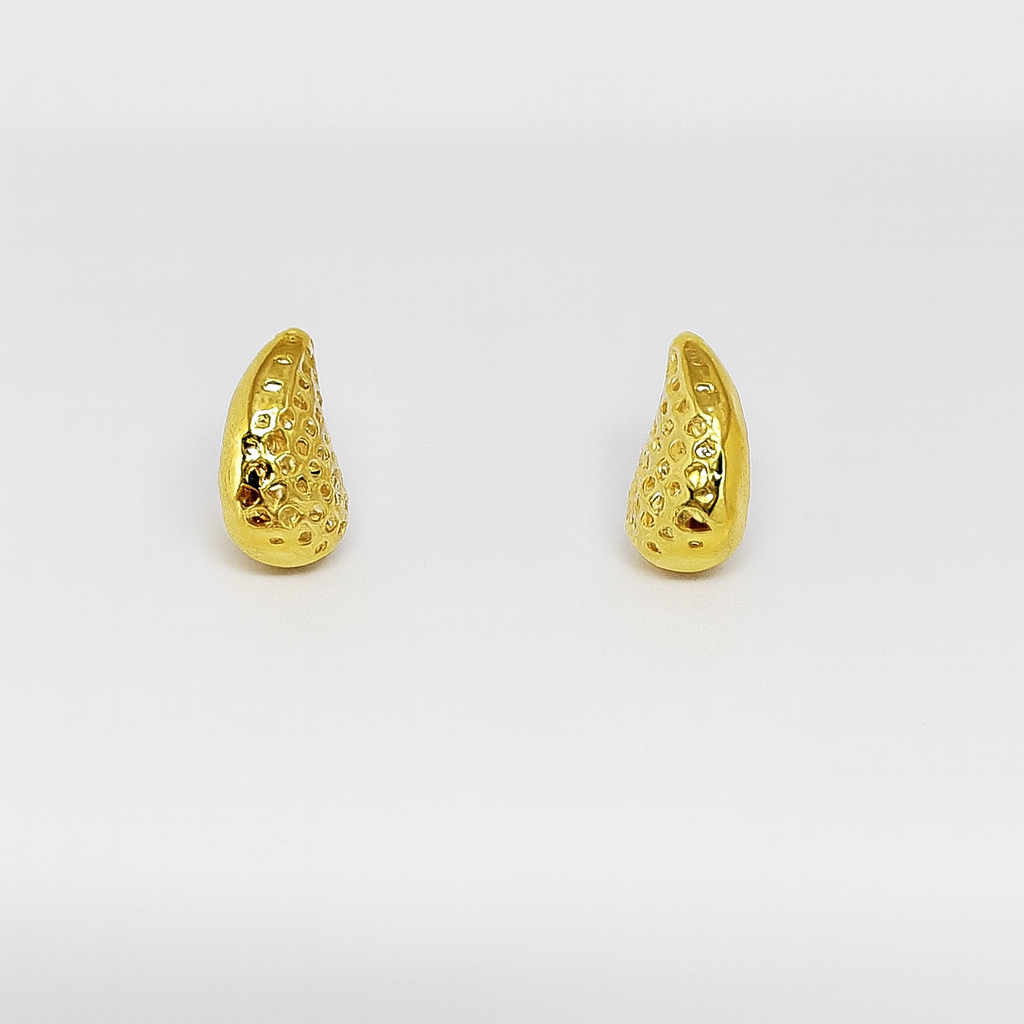 Teardrop Textured Stud Earrings
