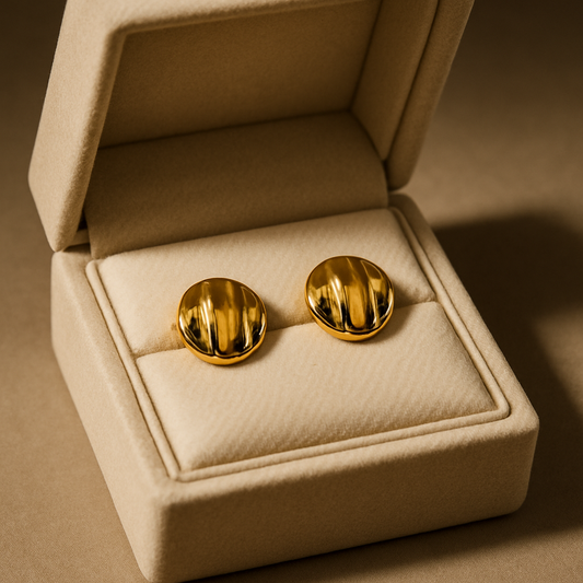 Golden Ripple Studs Earring