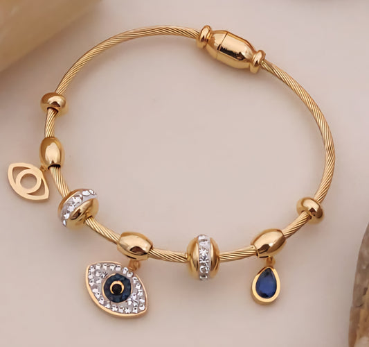 Golden Aura Evil Eye Bracelet
