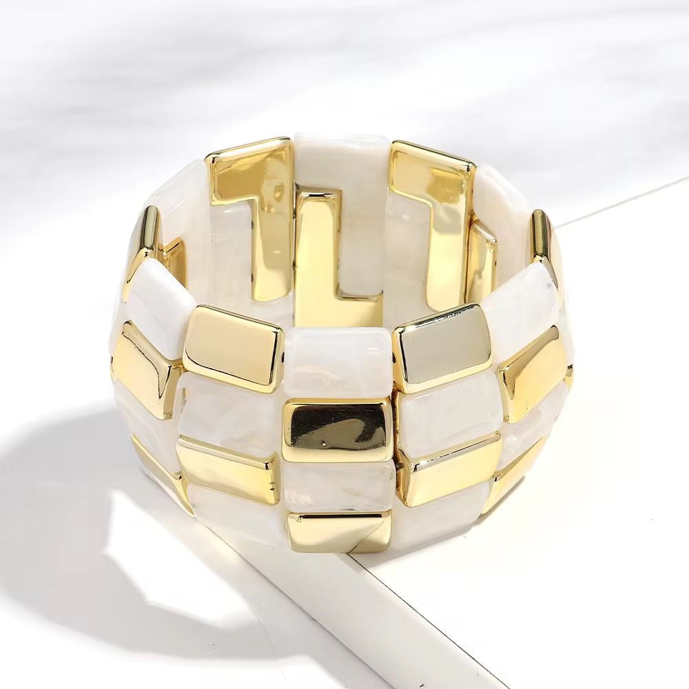 Golden Mosaic Chunky Bracelet