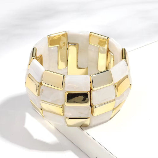 Golden Mosaic Chunky Bracelet
