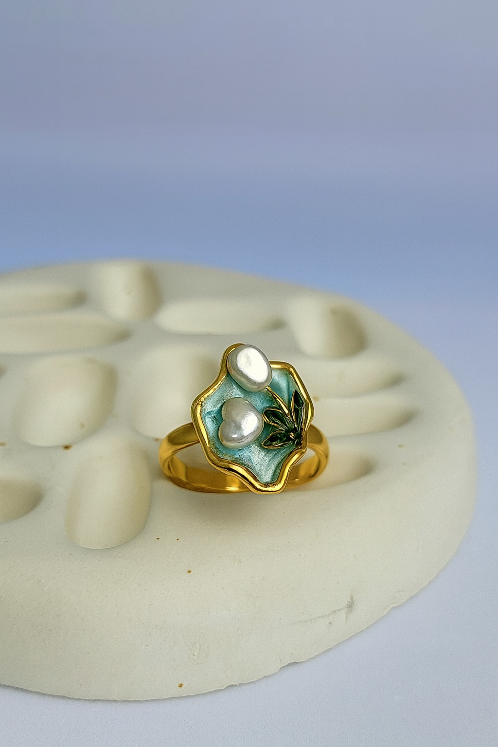 Lily Pond Pearl Ring