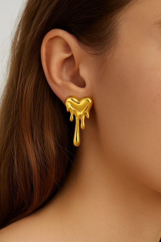 Molten Heart Drip Earrings
