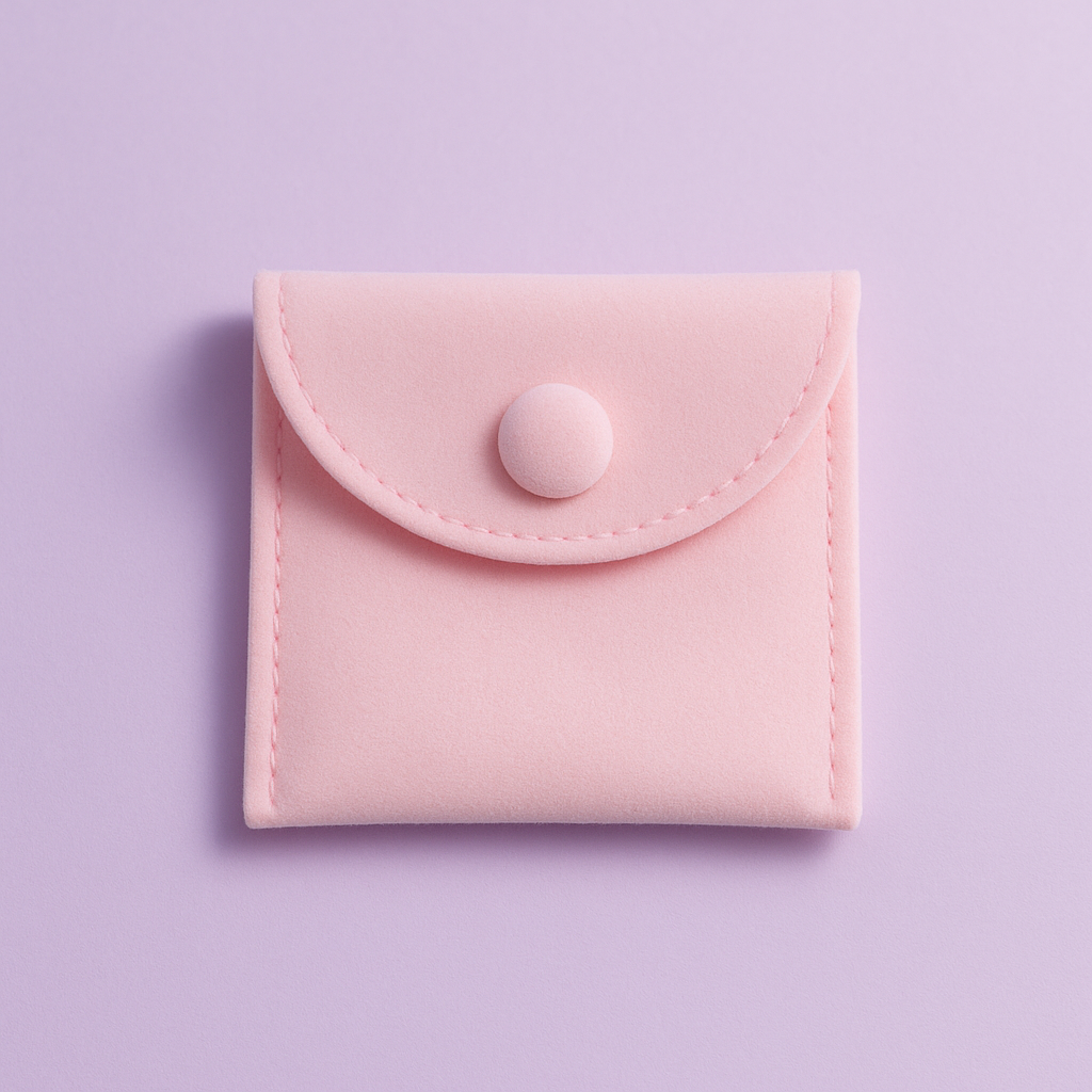 Pink velvet pouch