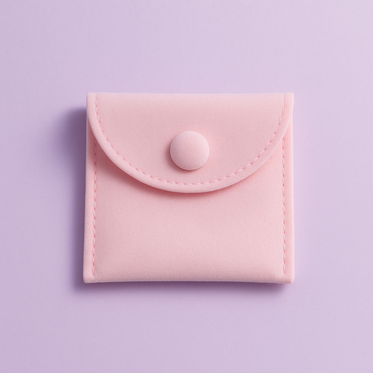 Pink velvet pouch