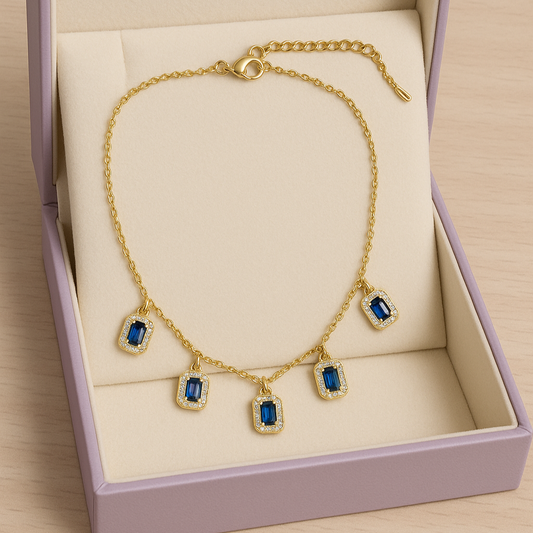 Sapphire Glow Drop Necklace