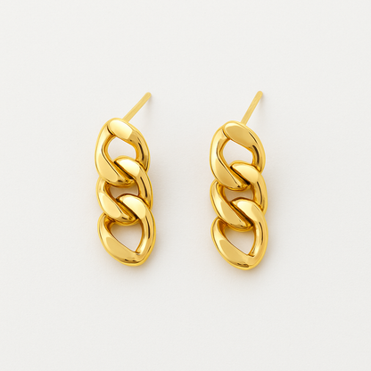 Golden Link Chain Earrings