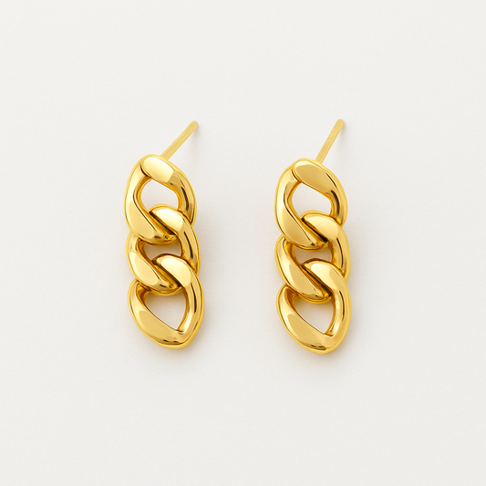 Golden Link Chain Earrings