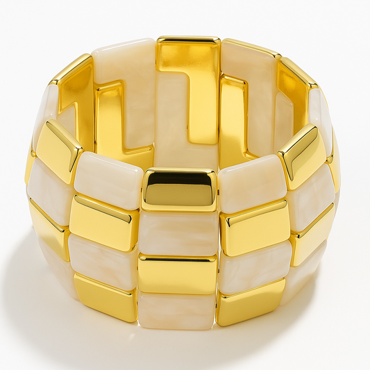Golden Mosaic Chunky Bracelet