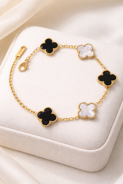 Black&white Clover Bracelet