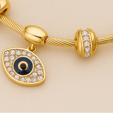 Golden Aura Evil Eye Bracelet