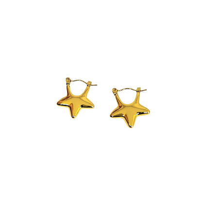 Stellar Radiance Gold Star Hoops