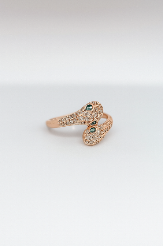 Emerald‑Eyed Serpent  Ring