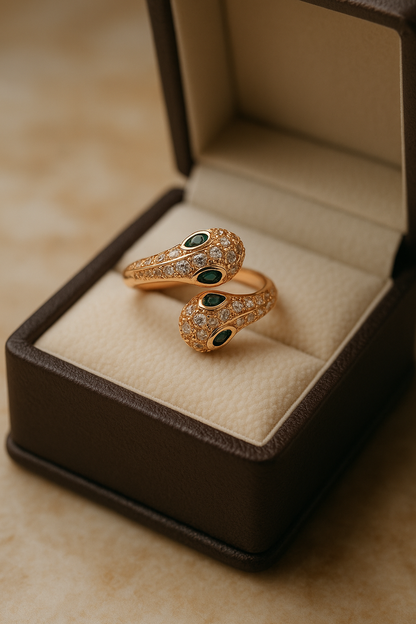 Emerald‑Eyed Serpent  Ring
