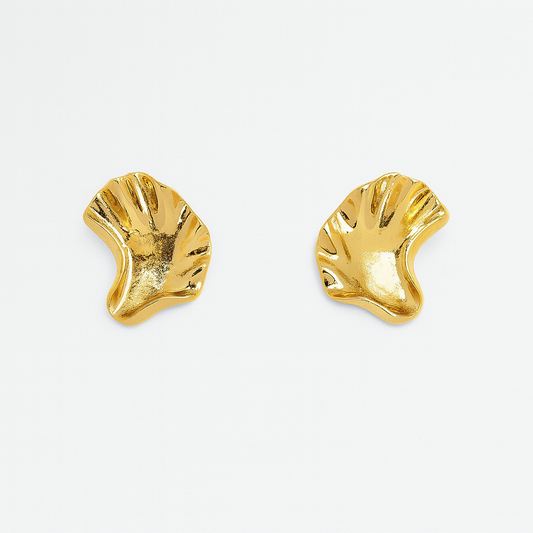 Golden Ripple Studs Earring