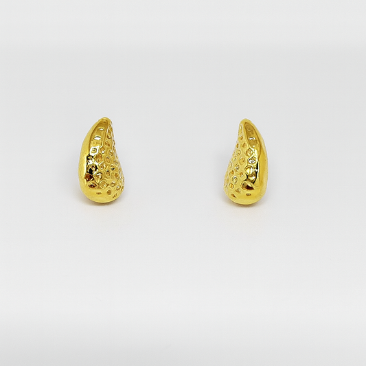 Teardrop Textured Stud Earrings