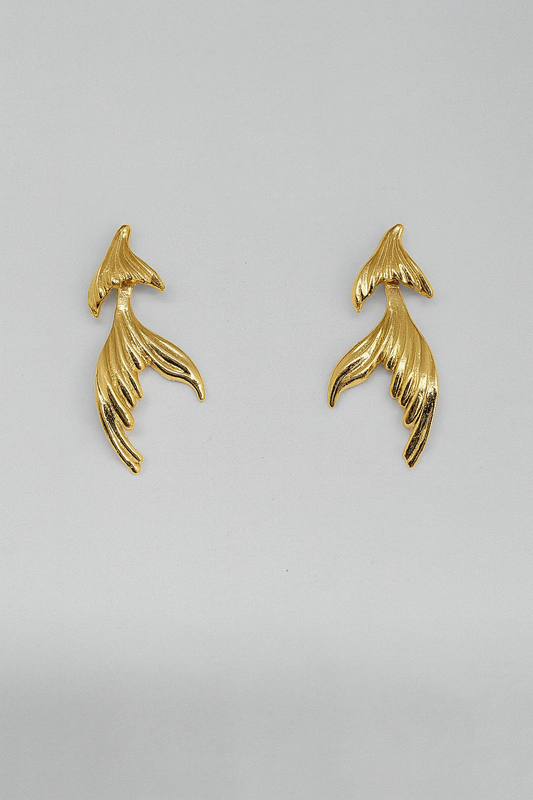 Mermaid Tail Gold Earrings