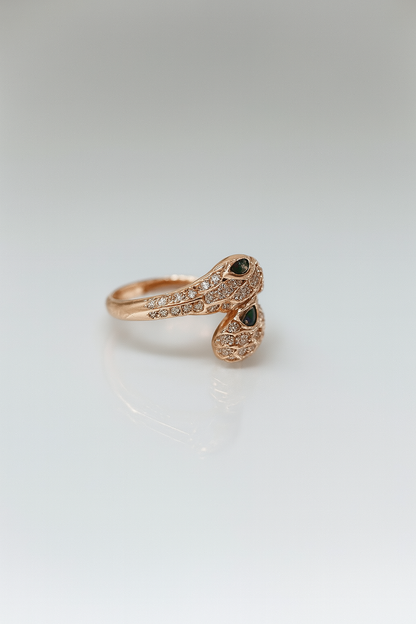 Emerald‑Eyed Serpent  Ring