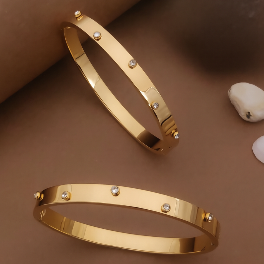 Celestial Bloom Gold Bangles