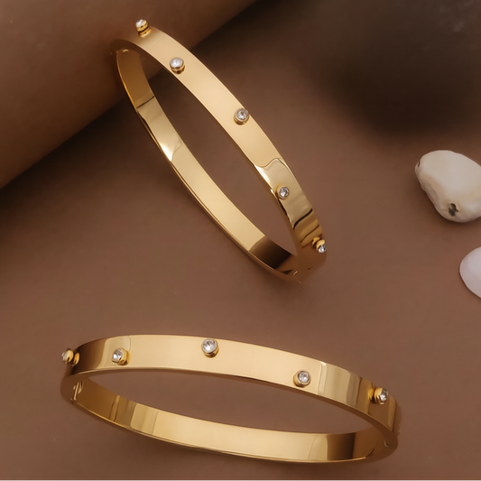 Celestial Bloom Gold Bangles