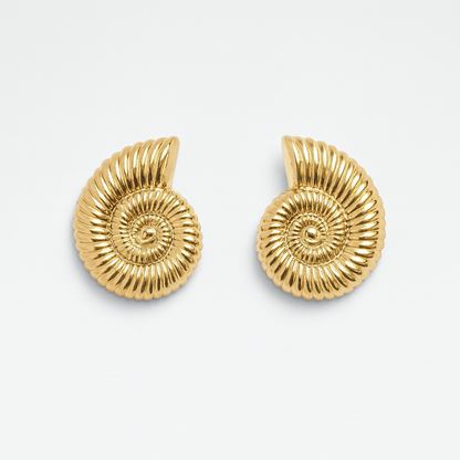 Golden Nautilus Shell Earrings