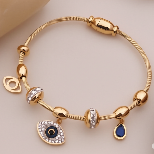 Golden Aura Evil Eye Bracelet